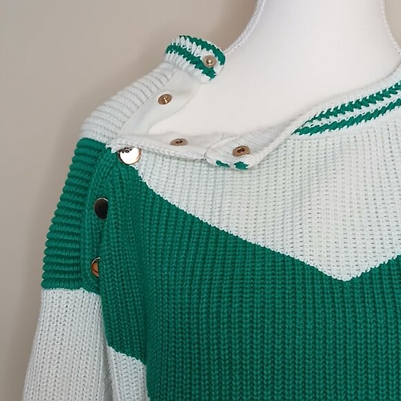 Maje Mariana Chevron Ribbed Wool Blend Knit Pullover Sweater Size Small - Picture 3 of 7